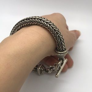 .925 Sterling Silver Statement Toggle Bracelet